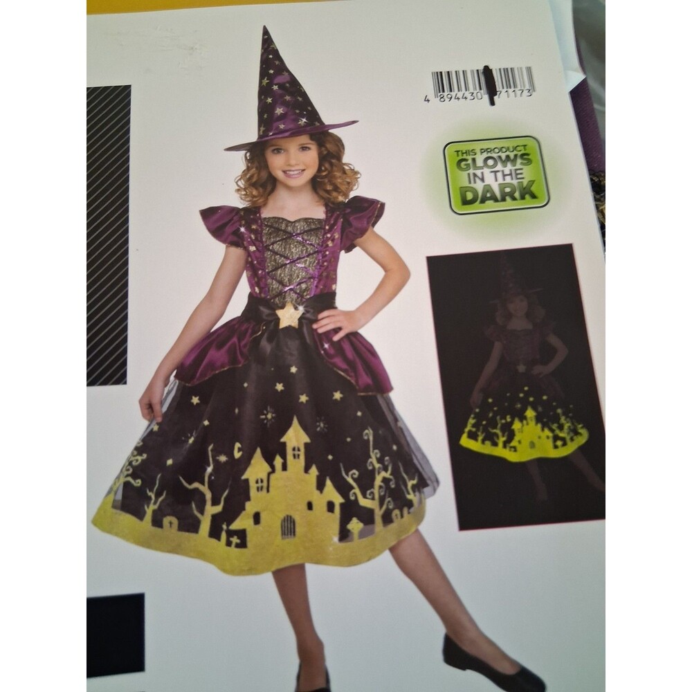 NWT Way To Celebrate  Girls Starry Witch Costume Size L 10-12